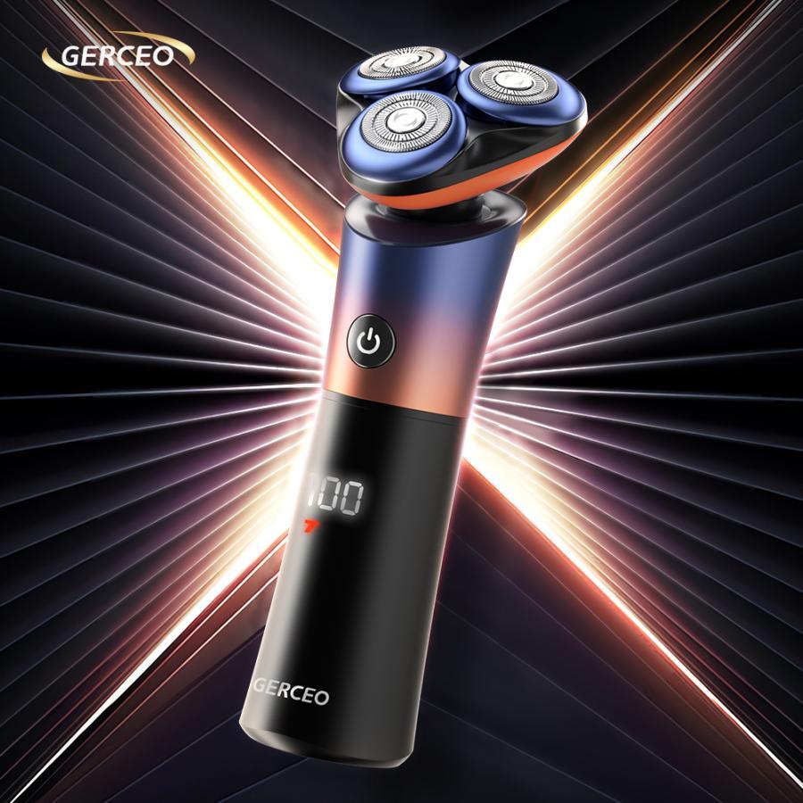 電動シェーバー 髭シェーバー 日本製刃 メンズ用 マグネット式着脱 Type-C充電式 3段階スピード調節 自動研磨 敏感肌に優しい IPX7防水 父の日 プレゼント | GERCEO | 01