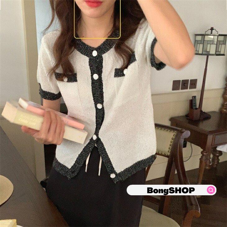 一流の品質 40代アウター 薄手セーター ショット丈 配色カーディガン コーディガン ニットトップス 半袖 春夏 レディース ニットカーディガン 韓国風 30代50代 オシャレ大人 カーディガン Color ブラック Betrade Com Br