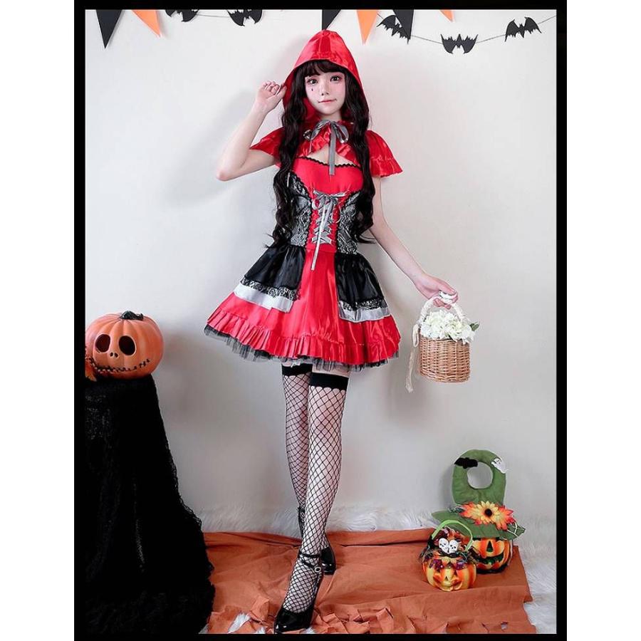 ハロウィン?ハロウィン仮装衣装?コスプレコスチューム 赤ずきんちゃん 赤ずきん デビル 制服 巫女 魔女 悪魔 halloween 衣装 仮装 ハロウィーン パーティー 大人｜bongsup｜06