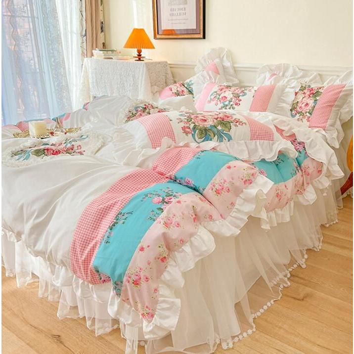 63%OFF!】布団カバーセット 姫系 高級感 速乾 ベッドスカート 通気性