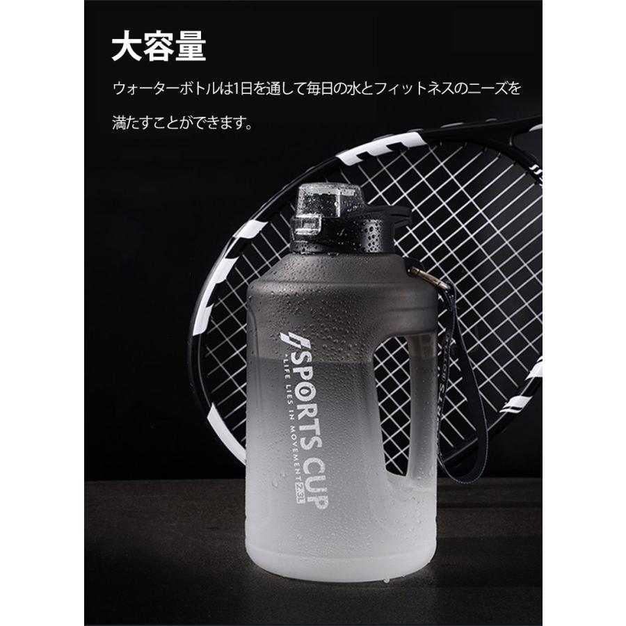 水筒 ウォーターボトル 1500ml グラデーション ストローボトル 大容量ボトル スポーツボトル ストラップ付き 軽量 クリアボトル 水分補給 透明 洗いやすい 漏れ｜bongsup｜02