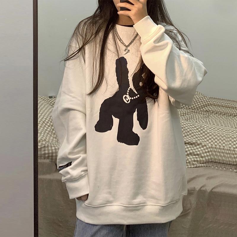 人気アイテム パーカー レディース ルーズ デザイン感 合わせやすい 長袖 プリント レディースパーカー 秋 可愛い 韓国 裏起毛 カジュアル Simbcity Net