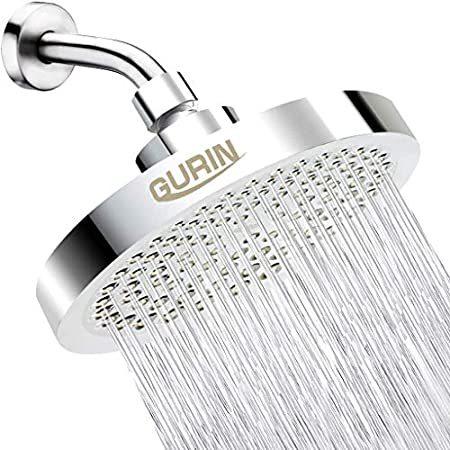 激安特価 高級バスルームシャワーヘッド 高圧雨 シャワーヘッド Gurin クロムメッキ仕上げ 目詰まり防止シリコンノズル 角度調節可能 シャワーヘッド