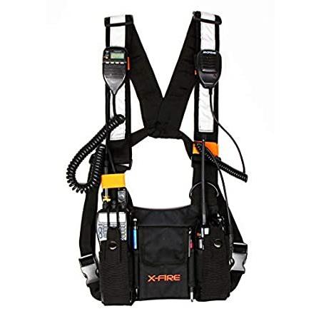 X-FIRE (2-Pack) Dual Portable Radio Chest Rig Harness with 3m Reflective Fr