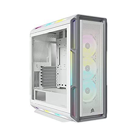 独創的 CORSAIR iCUE 5000T RGB 強化ガラス製 ミッドタワー コンパクト ATX PCケース ホワイト CC-9011231-WW ハードディスク（HDD）ケース