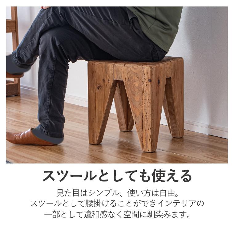 図工室の椅子　木製　スツール古道具　昭和レトロナチュラルウッド四角形 図工室の椅子 | 古家具/雑貨ノ壱に堂