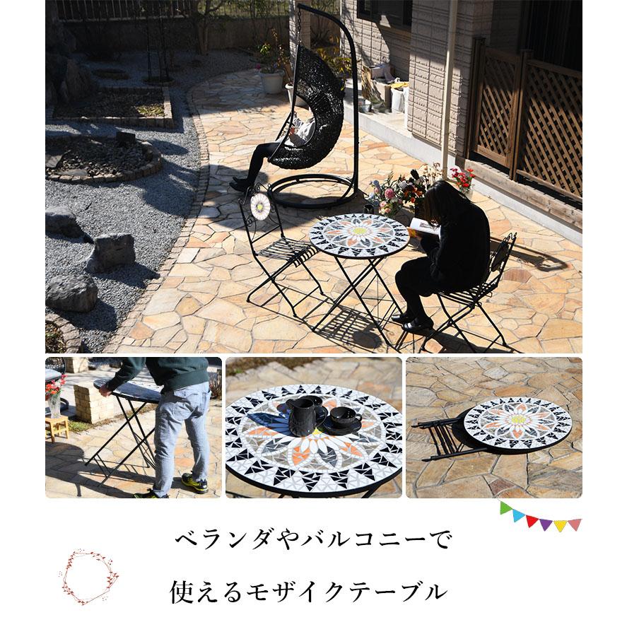 ガーデンテーブル 雨ざらし タイルテーブル 折りたたみ 屋外 丸 ガーデンテーブル 雨ざらし タイルテーブル 折りたたみ 屋外 丸