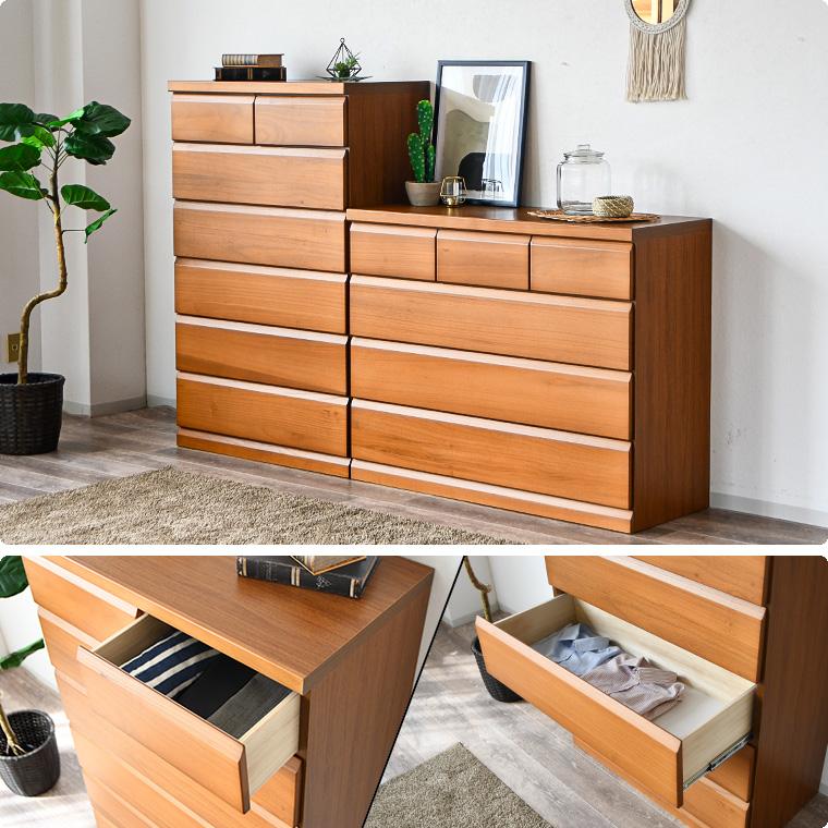 チェスト ハイチェスト 完成品 北欧 6段 日本製 90 引出し 収納 桐  