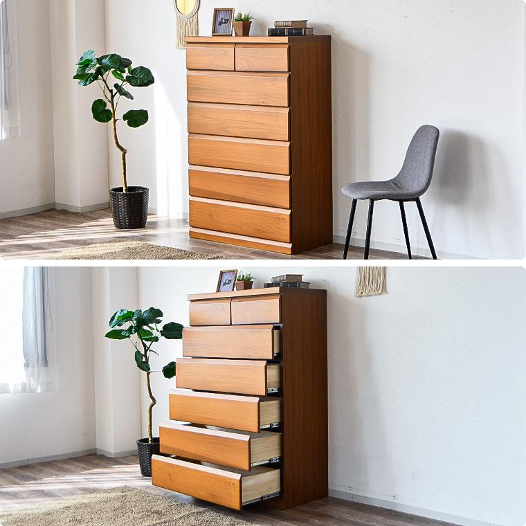 チェスト ハイチェスト 完成品 北欧 6段 日本製 90 引出し 収納 桐  