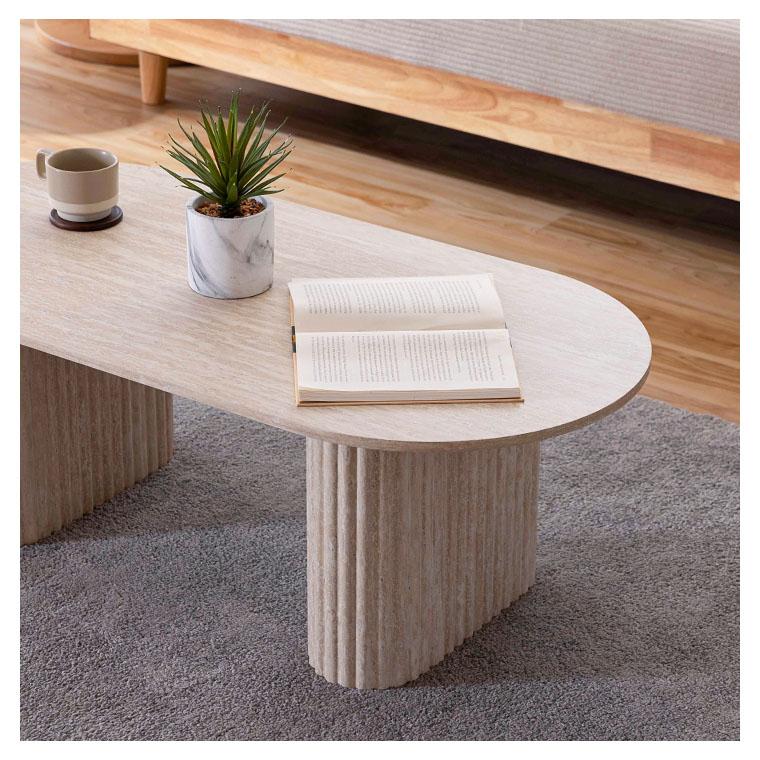 超PayPay祭 全品10%OFF】センターテーブル 円形 ローテーブル 天然石柄