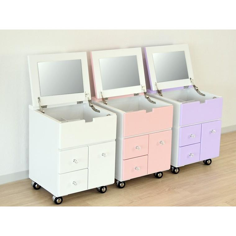 三面鏡ドレッサー 化粧台 スツール付き 引き出し コスメボックス 幅78.5cm 三面鏡ドレッサー 化粧台 スツール付き 引き出し コスメボックス 幅