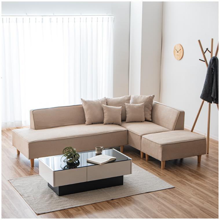 カウチソファ カウチソファー ソファー ソファ 4人掛け オットマン