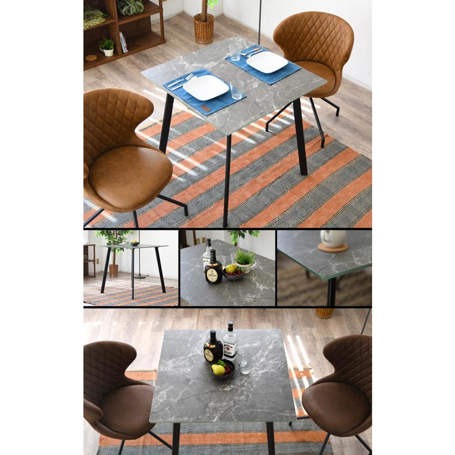 ダイニングテーブル ダイニングガラステーブル 大理石柄 机 テーブル 2