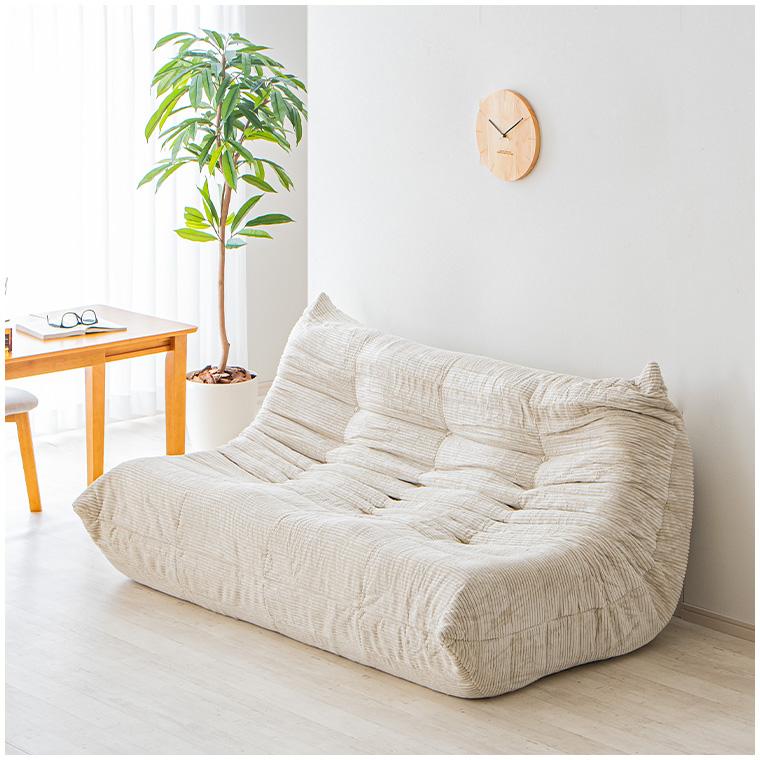 圧縮ソファ 3人掛け 3人がけソファ コーデュロイ生地 膨らむ 自動膨張