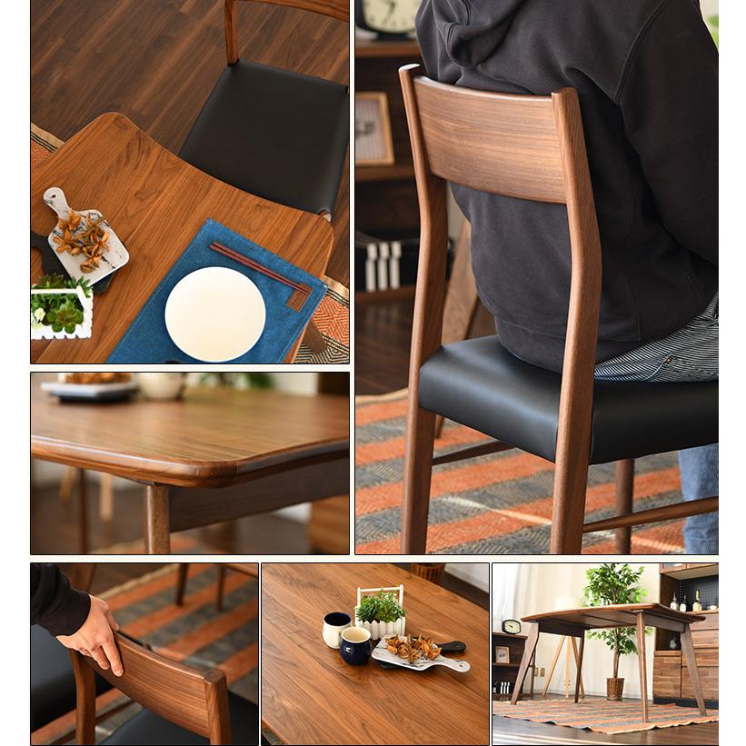 変形テーブル ダイニングテーブルセット 5点セット 木製 ダイニング