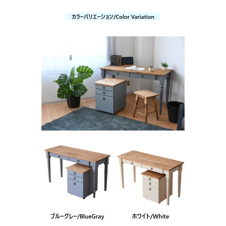 2点セット（120デスク＋42ワゴン）カントリー調のこだわり学習