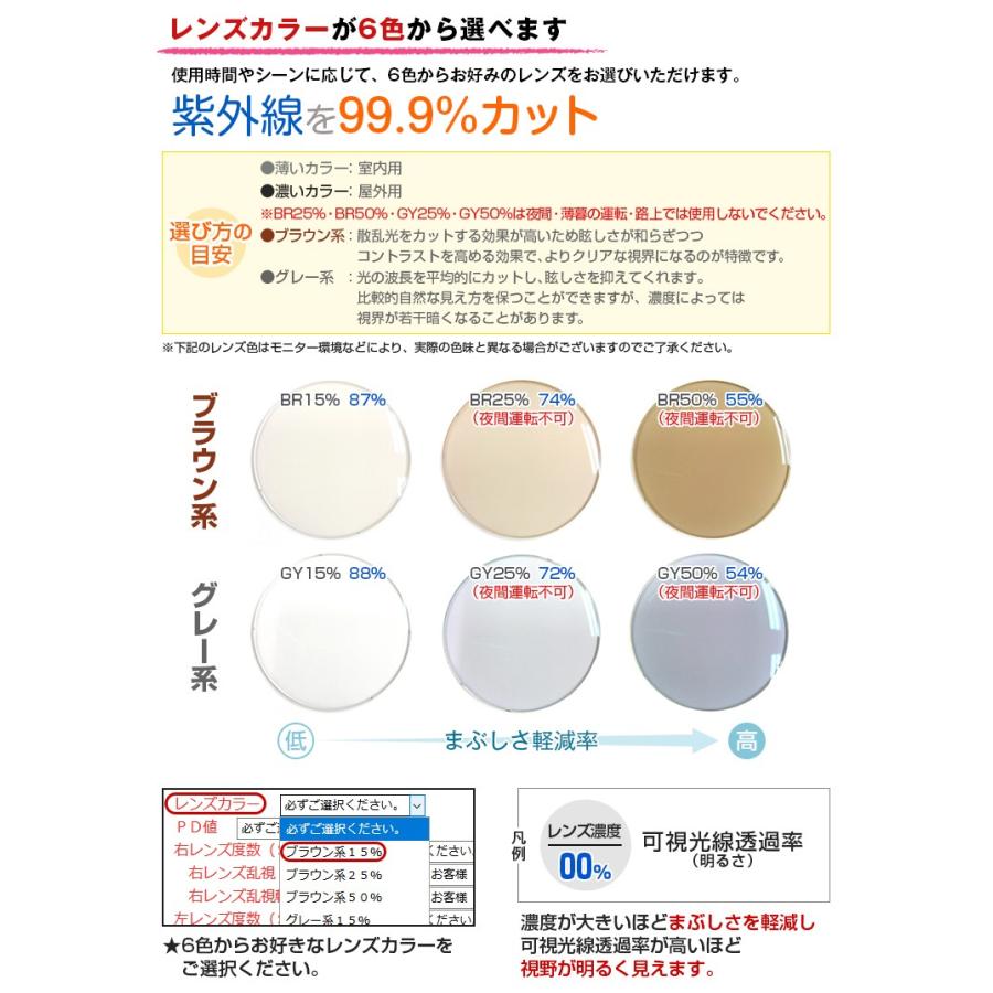 《度付きサングラス》【ORIGINAL SUNGLASSES-7516】カラーレンズ Nikon医療用レンズ 日本製レンズ 眼鏡 メガネ メガネ [オーバル](女性用) |  | 06