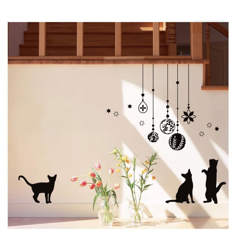 転写式 ウォールステッカー 猫モビール Lサイズ ネコ 猫 ねこ ペット オリジナルデザイン 飾り付け自由 おしゃれ 選べる11色 Sw Cat2 L インテリア雑貨店 Bonitashop 通販 Yahoo ショッピング