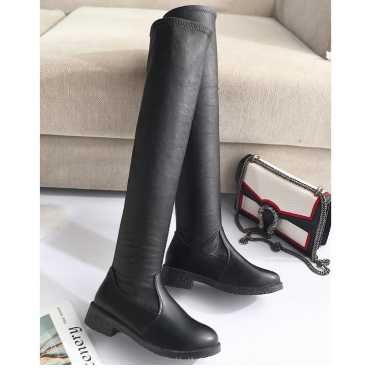 ニーハイブーツ ストレッチ ローヒール 裏起毛 薄手 2タイプ フェイクレザー 防水 レディース ロングブーツ 秋冬 Ttai0 ボニート 通販 Yahoo ショッピング