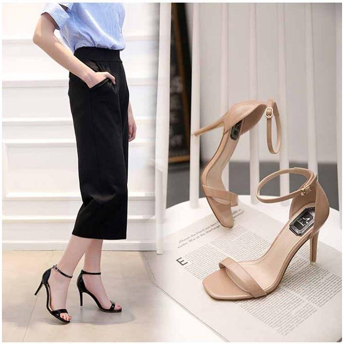 サンダル レディース アンクルストラップ ハイヒール ピンヒール ストラップ サンダル 10cmヒール 脚長 合皮素材 Ggx009 ボンジーア 通販 Yahoo ショッピング