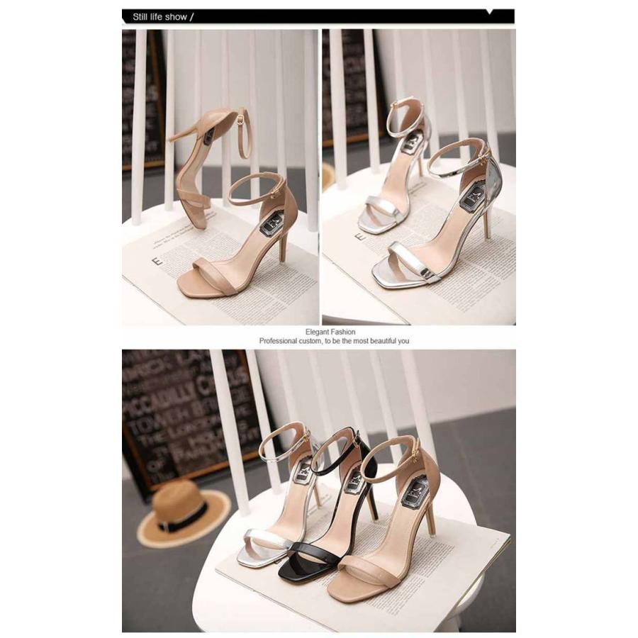 サンダル レディース アンクルストラップ ハイヒール ピンヒール ストラップ サンダル 10cmヒール 脚長 合皮素材 Ggx009 ボンジーア 通販 Yahoo ショッピング