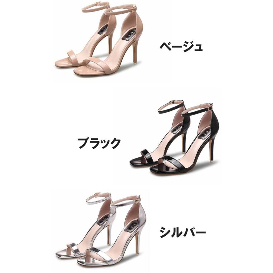 サンダル レディース アンクルストラップ ハイヒール ピンヒール ストラップ サンダル 10cmヒール 脚長 合皮素材 Ggx009 ボンジーア 通販 Yahoo ショッピング