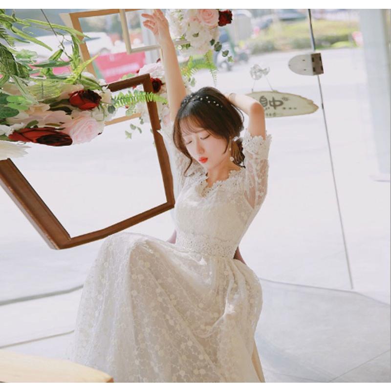 即納 ドレス 二次会 花嫁 ウェディングドレス ロングドレス 演奏会 イブニングドレス パーティードレス レースワンピース 白 ホワイト Hs ボンジーア 通販 Yahoo ショッピング