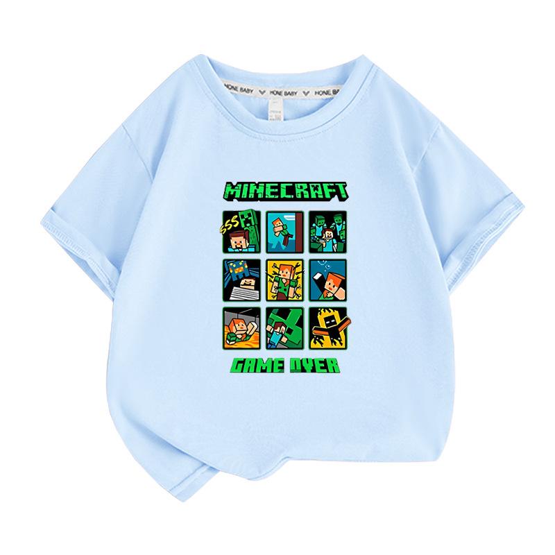 シャツ 夏 春 半袖 トップス グッズ Tシャツ  子供服 キッズ MINECRAFT マインクラフト 半袖 トップス カットソー キャラクター プリント｜bonjia｜08