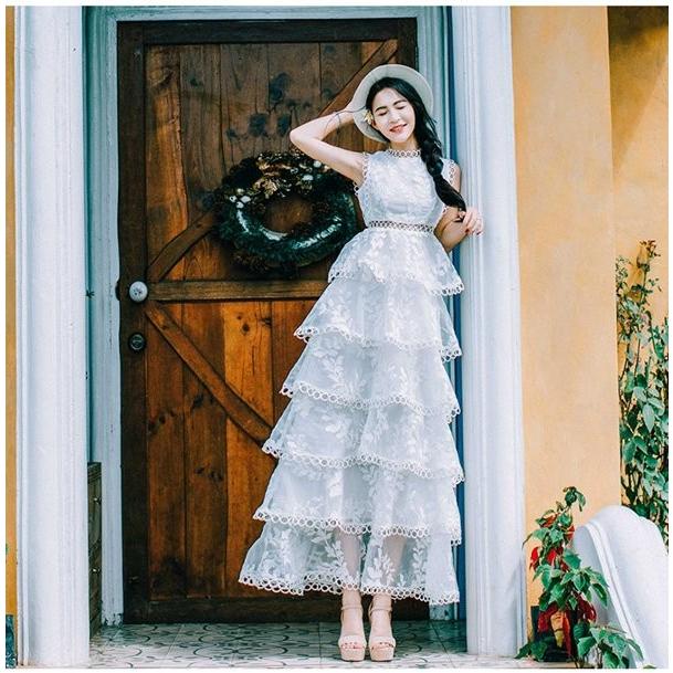 マキシ丈ワンピース 白 レディースサマードレス ノースリーブ Aラインワンピ 刺繍ロングドレス ピーチワンピースふわふわ リゾート 透け感 ホワイト Y ボンジーア 通販 Yahoo ショッピング