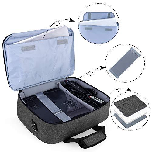 Luxja プロジェクターケース タブレットPC収納可 大開口 持ち運び