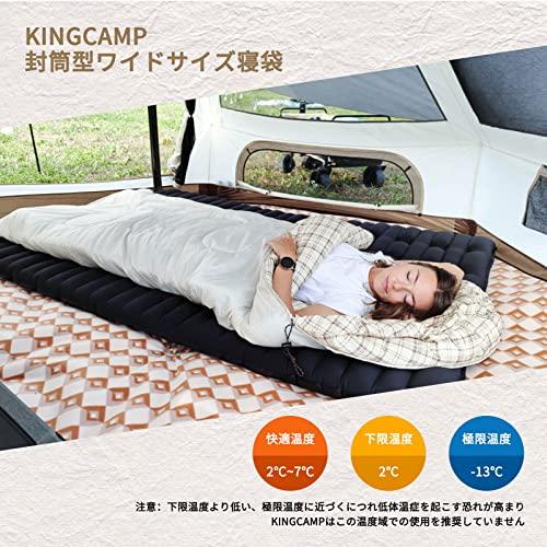 KingCamp 寝袋 シュラフ 封筒型 ワイドサイズ 230*90cm 連結可能 
