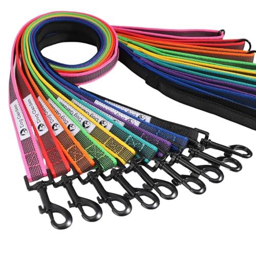 DogGarden 手袋でも滑らないリード 小型犬〜中型犬用 軽量 洗える すぐ乾く 伸びない (オレンジ 太さ20mm