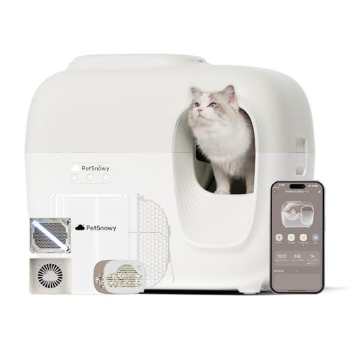 PetSnowy「臭いを徹底分解」猫 トイレ 自動光触媒TiO2三重消臭 猫 自動