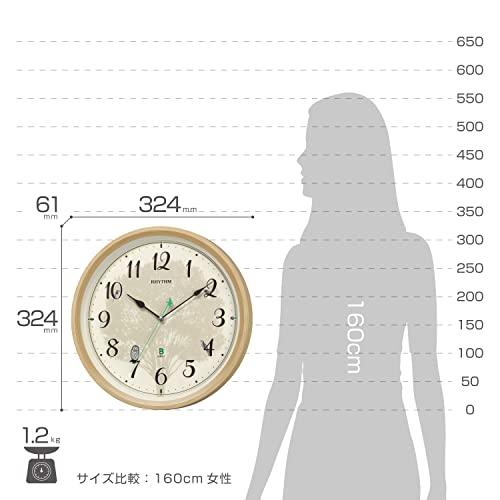 リズム(RHYTHM) 掛け時計 電波 アナログ 連続秒針 野鳥の声 メロディ 日本野鳥の会 共同開発 薄茶 Φ32.4x6.1cm 8MN40｜bonnenuit｜07