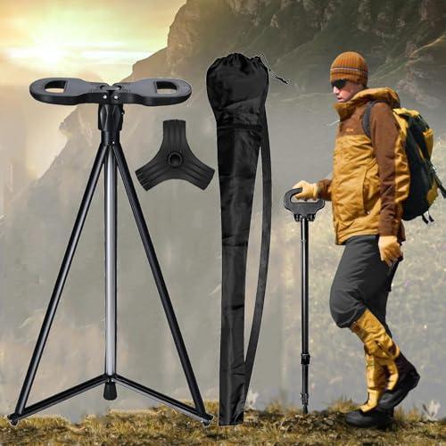 MJVV ステッキチェア 折りたたみ杖 2 in 1 登山杖 アルミ製 杖椅子