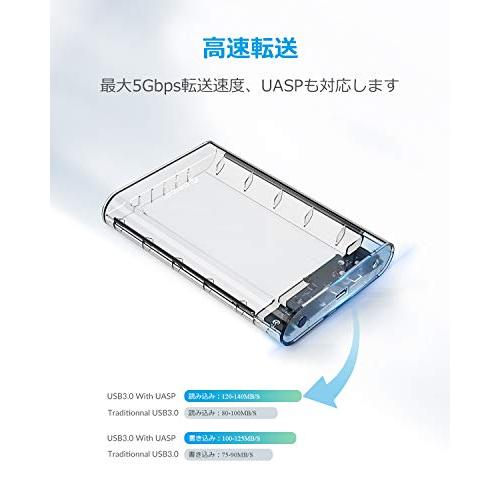 ORICO 3.5インチ HDD ケース USB3.0 ドライブケース SATA3.0接続 5Gbps