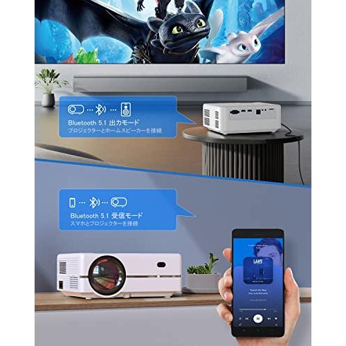 プロジェクター 小型 家庭用 4K 1080PフルHD 15000lm 5G Bluetooth 2.4G WIFI 300大画面 HIFIスピ｜bonnenuit｜03