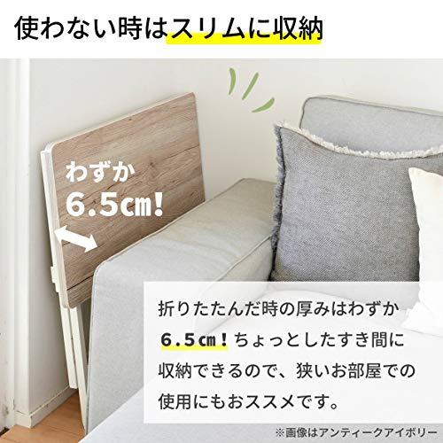 [山善] 折りたたみ デスク 幅80×奥行40×高さ70cm コンパクト 傷・汚れ・水分・熱に強い天板(メラミン加工) なめらかな表面 角が丸い｜bonnenuit｜06