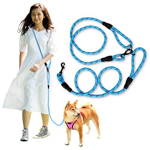 Wagoo 犬 リード ショルダーリード 3m ロープ 小型、中型、大型犬用リード 肩掛け ハンズフリー たすき掛け 斜め掛け 多機能 (太さ1 | 