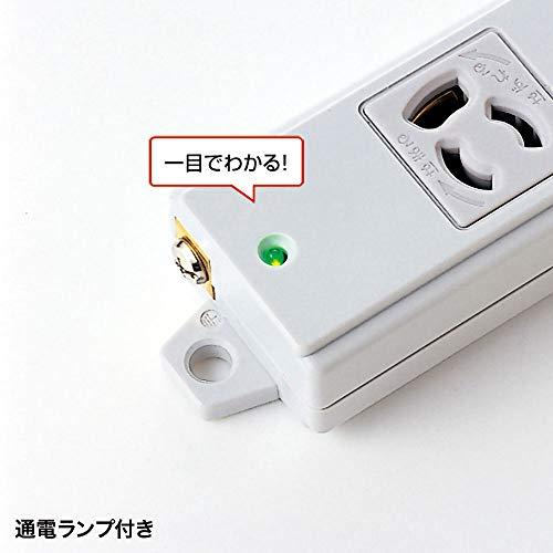 サンワサプライ 電源タップ 3P抜け止め・2個口 裏面マグネット・通電ランプ付き 1m TAP-KS2-1 グレー｜bonnenuit｜04