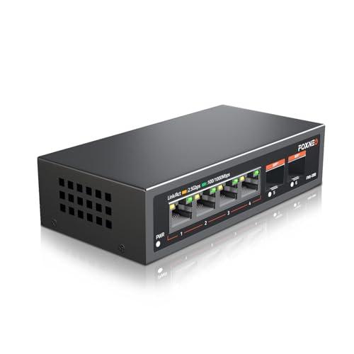 FOXNEO 2.5gbps スイッチングハブ 6ポート（4x2.5G RJ45と2x10G SFP+