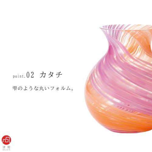 アデリア 津軽びいどろ 花器 花瓶 ブーケポット ピンク 最大12×高13.5cm 花しずく 日本製 F-71439｜bonnenuit｜06