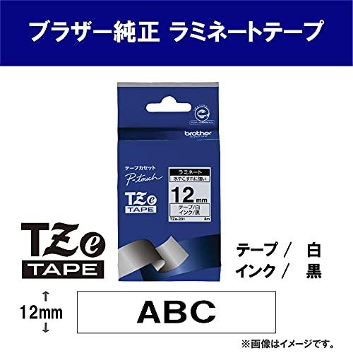 【brother純正】ピータッチ ラミネートテープ TZe-231 幅12mm (黒文字/白)｜bonnenuit｜02