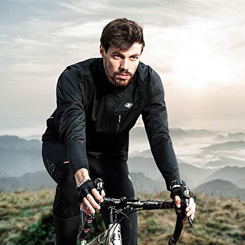 SPECIALIZED サイクルジャケット 防風シェル 裏起毛 防寒 自転車 黒 サンティック] メンズ サイクルジャージ 長袖 サイクルジャケット