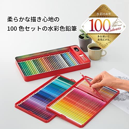 未使用品 ファーバーカステル 水彩色鉛筆 100色 木箱 ファーバーカステル 水彩 色鉛筆 平缶 100色セット TFC-WCP/100C