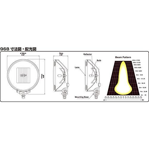IPF フォグランプ ハロゲン H3 丸形 直径166mm 3200K 純正色 12V用 2個