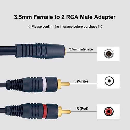 EIGHTNOO RCAケーブル 3.5mm(メス) - 2RCA(オス) ステレオミニプラグ 2