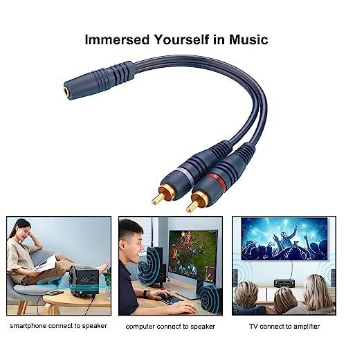 EIGHTNOO RCAケーブル 3.5mm(メス) - 2RCA(オス) ステレオミニプラグ 2