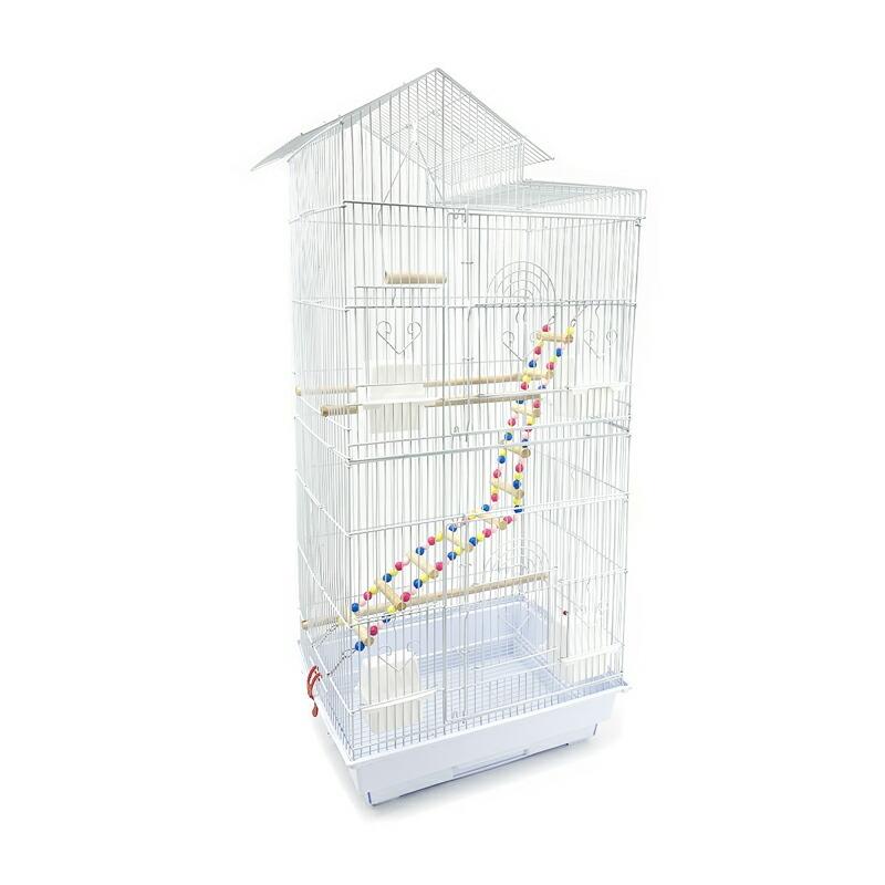 スタンド付き 鳥 ケージ バードゲージ 鳥小屋 複数飼い 止まり木 ブランコ RAKU バードケージ 鳥カゴ 鳥小屋 複数飼い 止まり木 おもちゃ