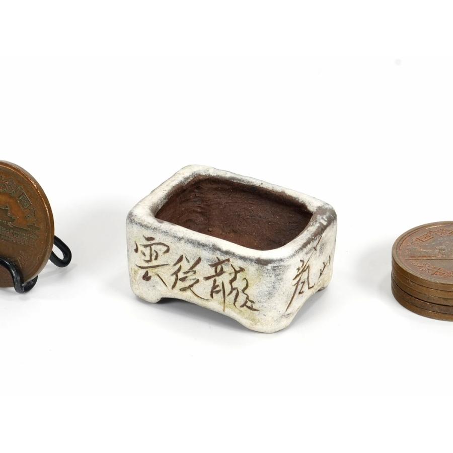 谷嵐山　六落窯焼締塗白泥切立象嵌切足長方　　横幅3.4cm_4